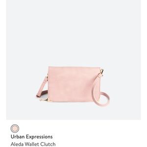 NWT Urban Expressions Blush Aleda Wallet Clutch/Crossbody with dust cover.